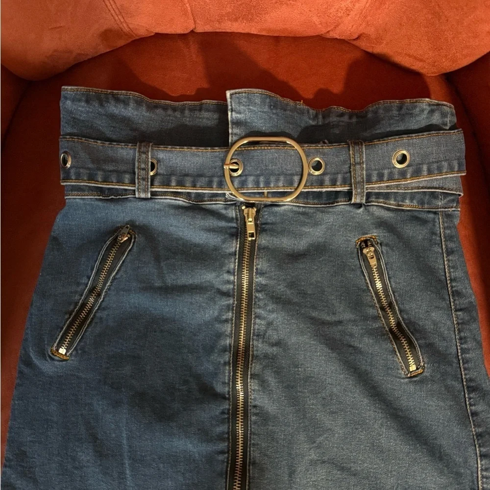 American Bazi Blue Mini Skirt